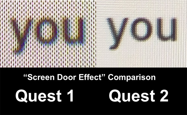 Oculus Quest vs Oculus Quest 2 comparison screen door effect