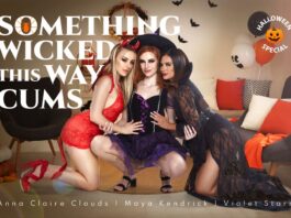 BaDoinkVR - Something Wicked this Way Cums - Anna Claire Clouds & Maya Kendrick & Violet Starr VR Porn