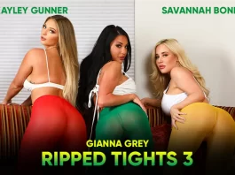 SexLikeReal - Ripped Tights 3 - Savannah Bond & Kayley Gunner & Gianna Grey VR Porn