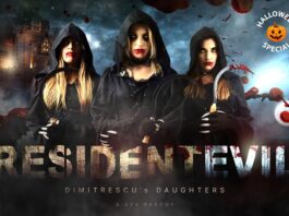 VRCosplayX - Resident Evil Village: Dimitrescu Daughters A XXX Parody - Lilly Bella & Silvia Dellai & Eveline Dellai VR Porn